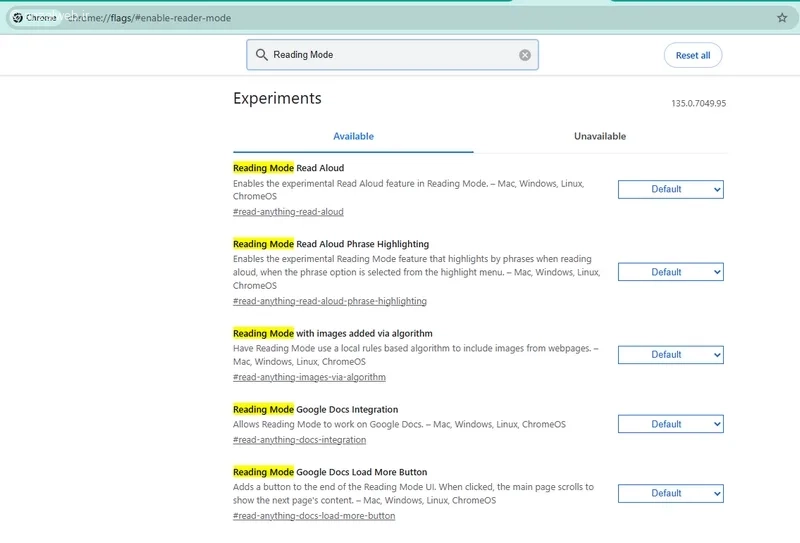 حالت مطالعه در مرورگر کروم