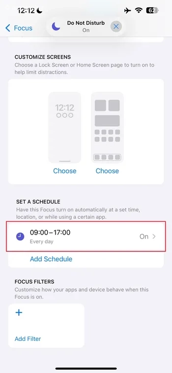 بخش SET A SCHEDULE