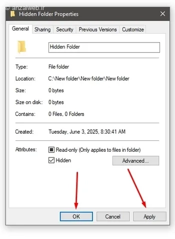 Apply و OK برداشتن علامت قفل روی فایل های ویندوز 11