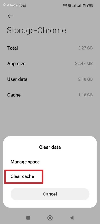 گزینه Clear Cache