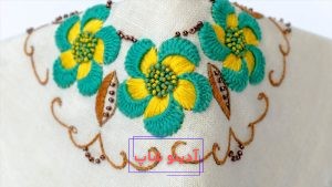 آموزش گلدوزی با دست روی مانتو