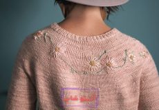 گلدوزی با کاموا روی بافتنی