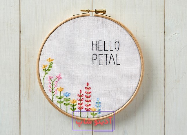 گلدوزی روی پارچه ساده