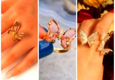 انگشتر نگین‌دار پروانه‌ای