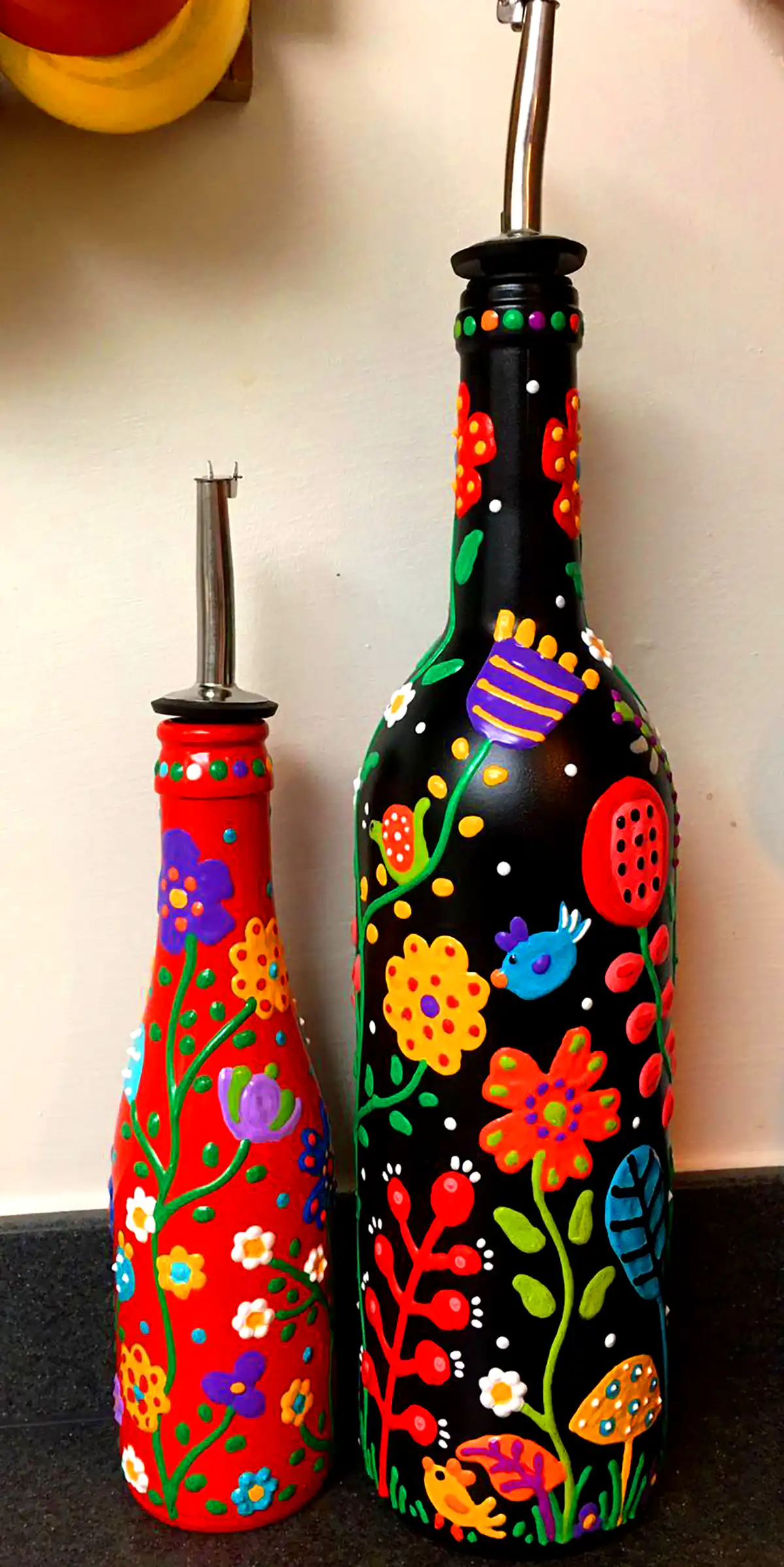 بطری دکوری نقاشی شده
