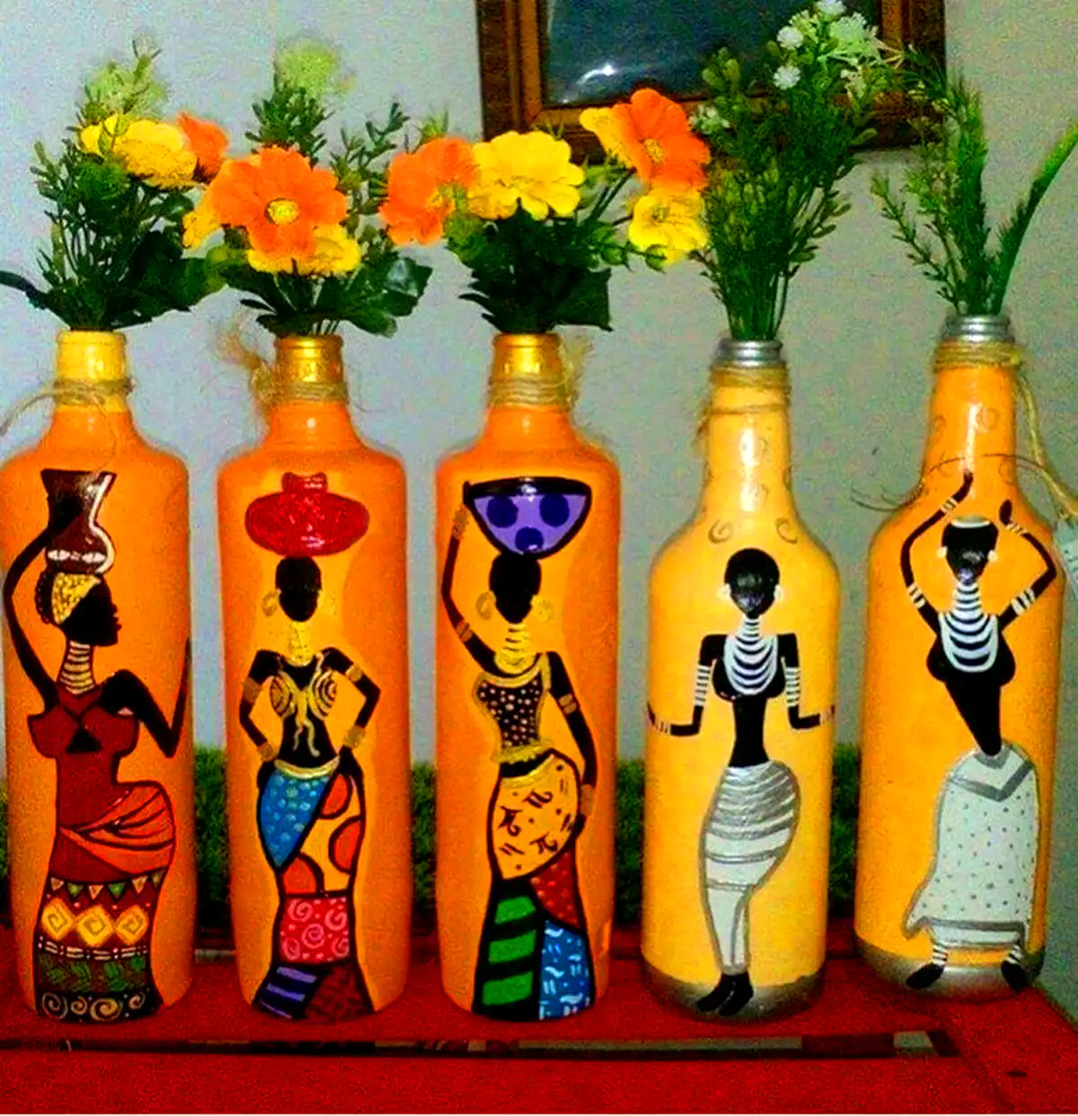 بطری دکوری نقاشی شده