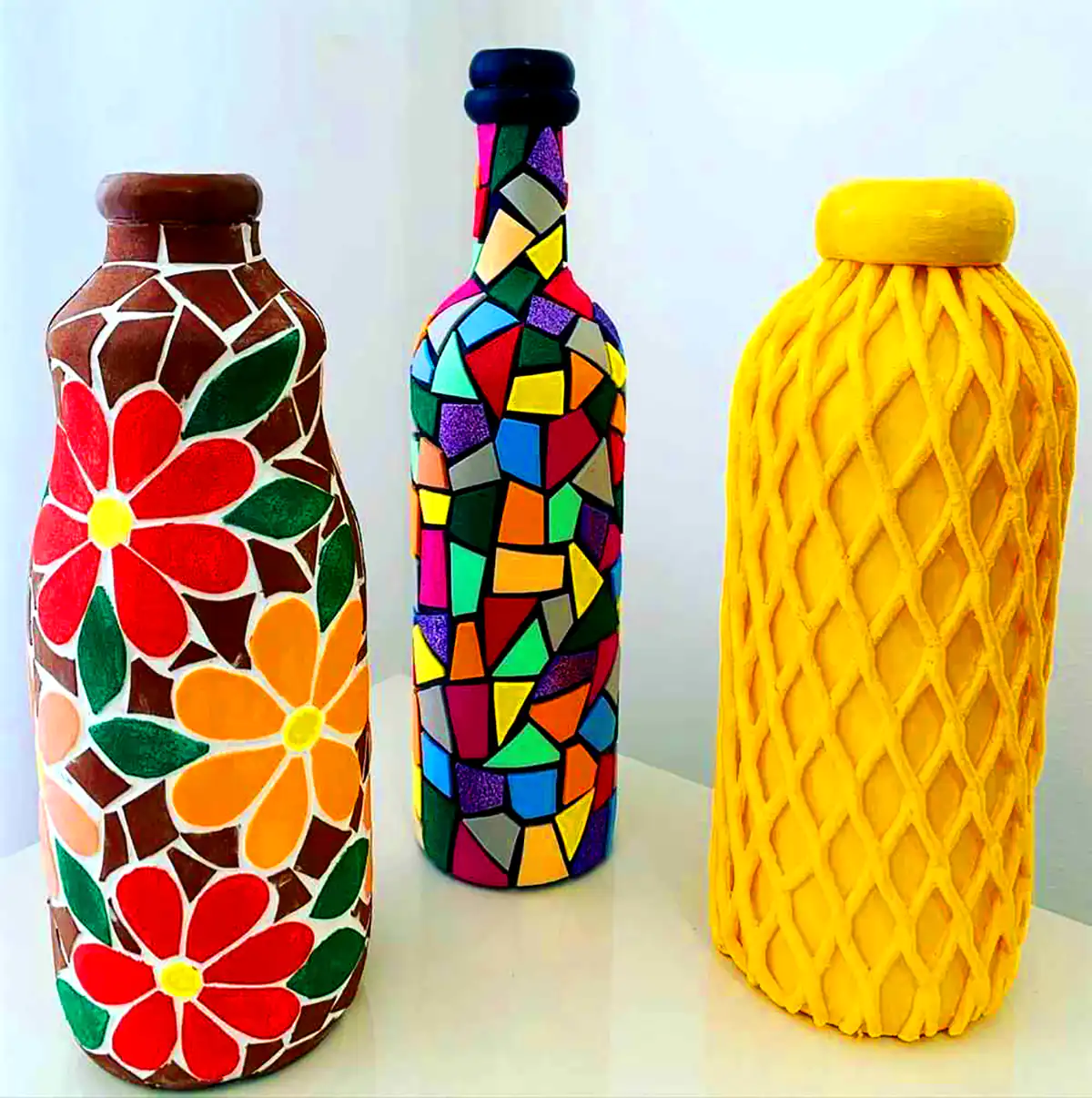بطری دکوری نقاشی شده