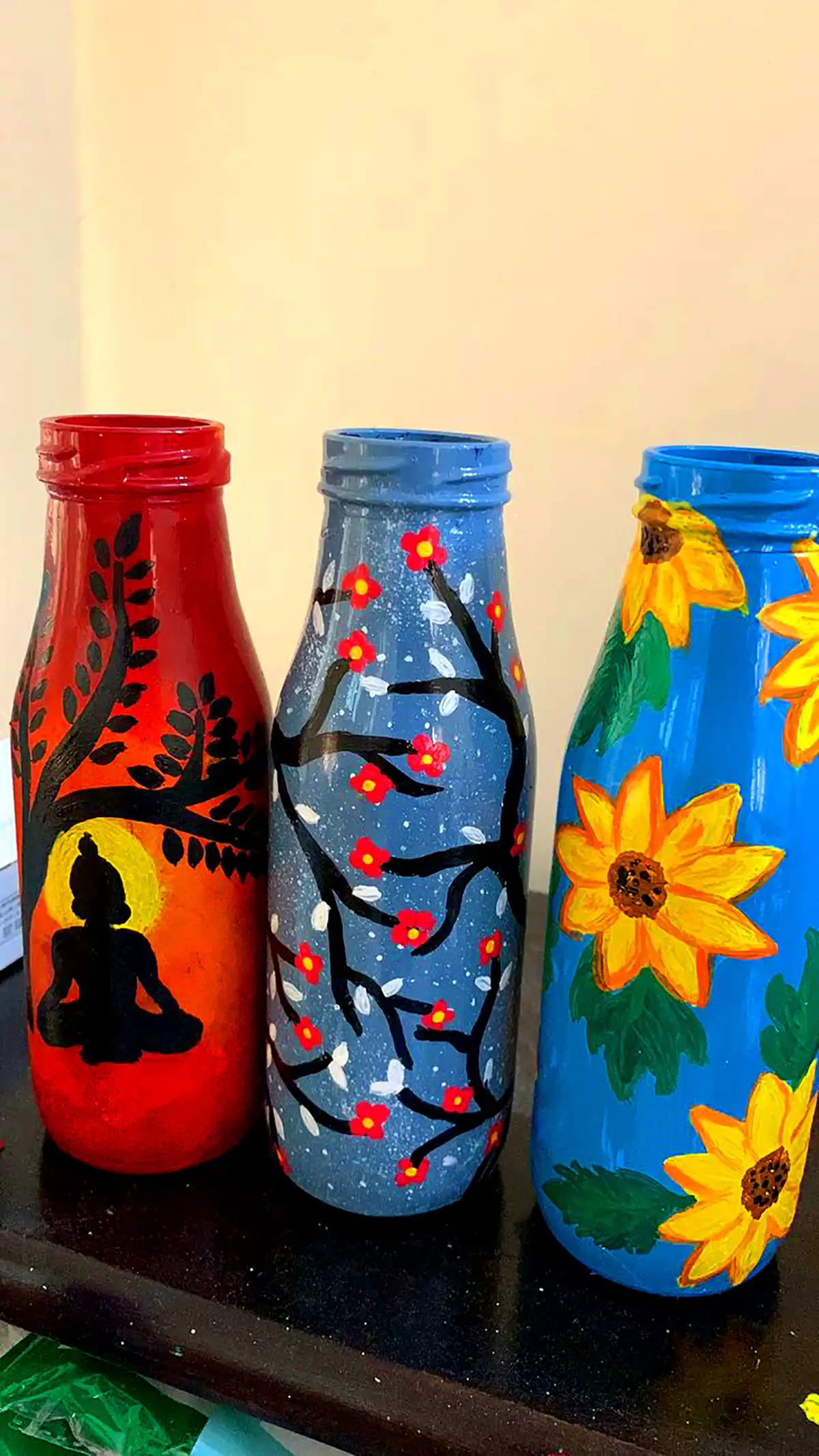 بطری دکوری نقاشی شده