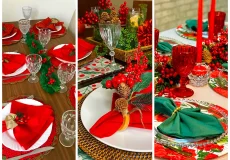 چیدمان کریسمسی میز غذا خوری