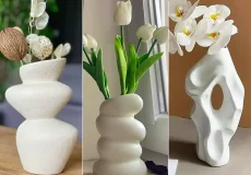 گلدان دکوراتیو سفید مینیمال