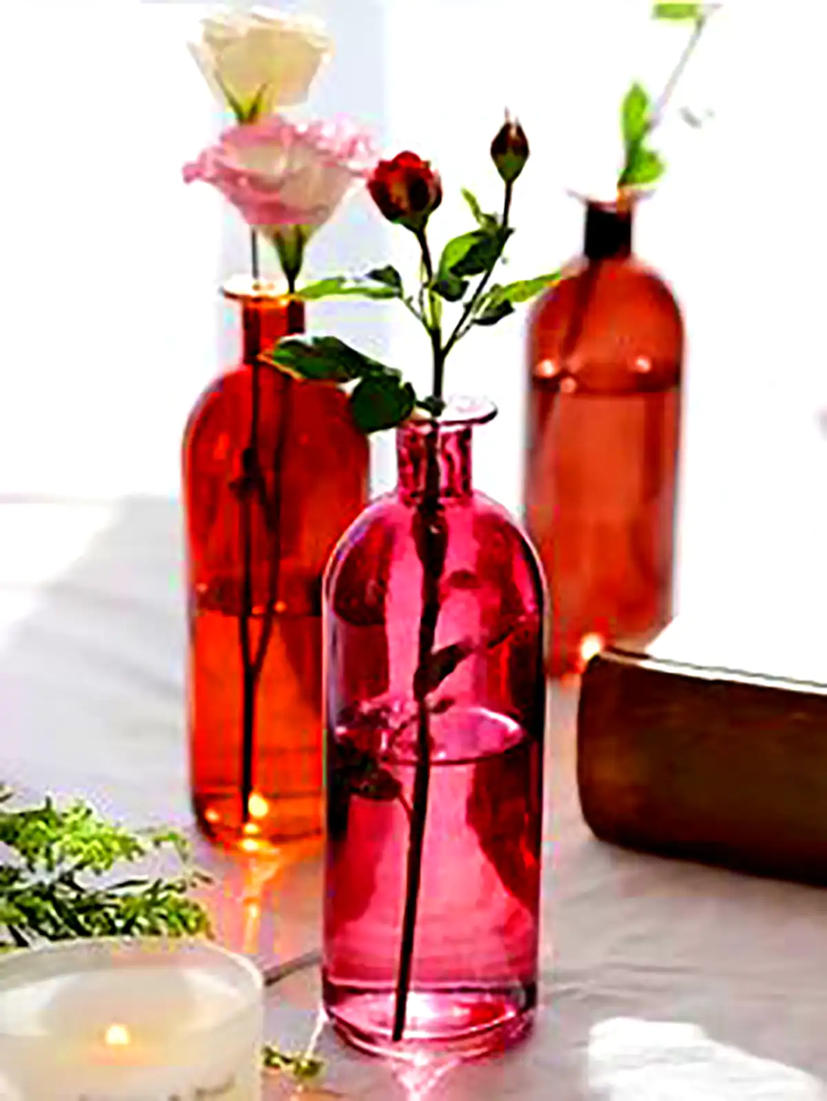 گلدون شیشه ای رنگی