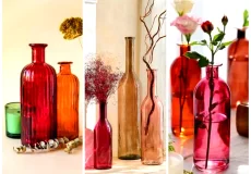گلدون شیشه ای رنگی