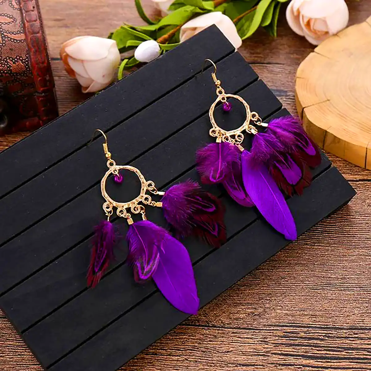 گوشواره بنفش لاکچری