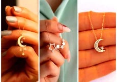 گردنبند ماه و ستاره ظریف