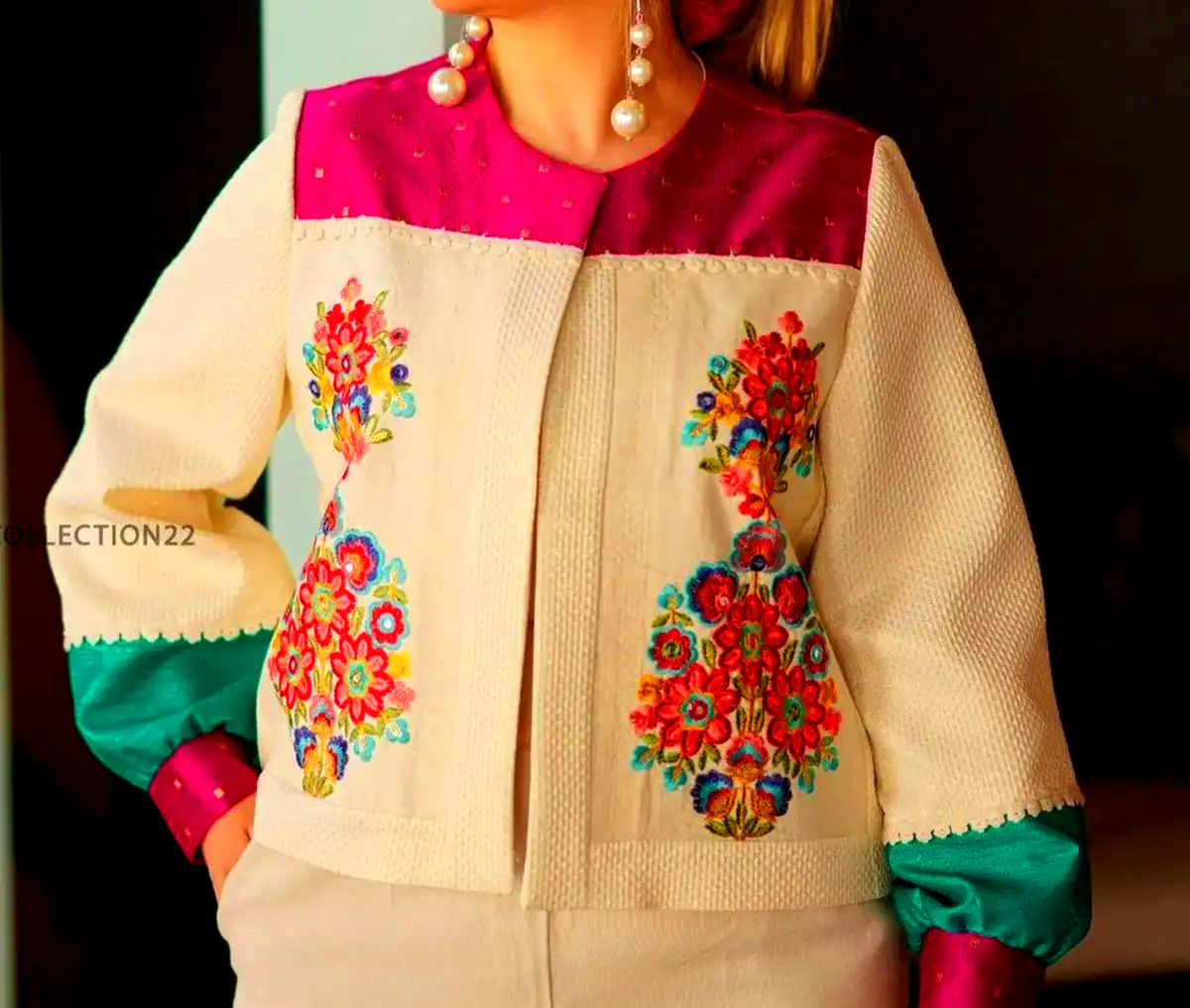 کت کوتاه سوزن دوزی