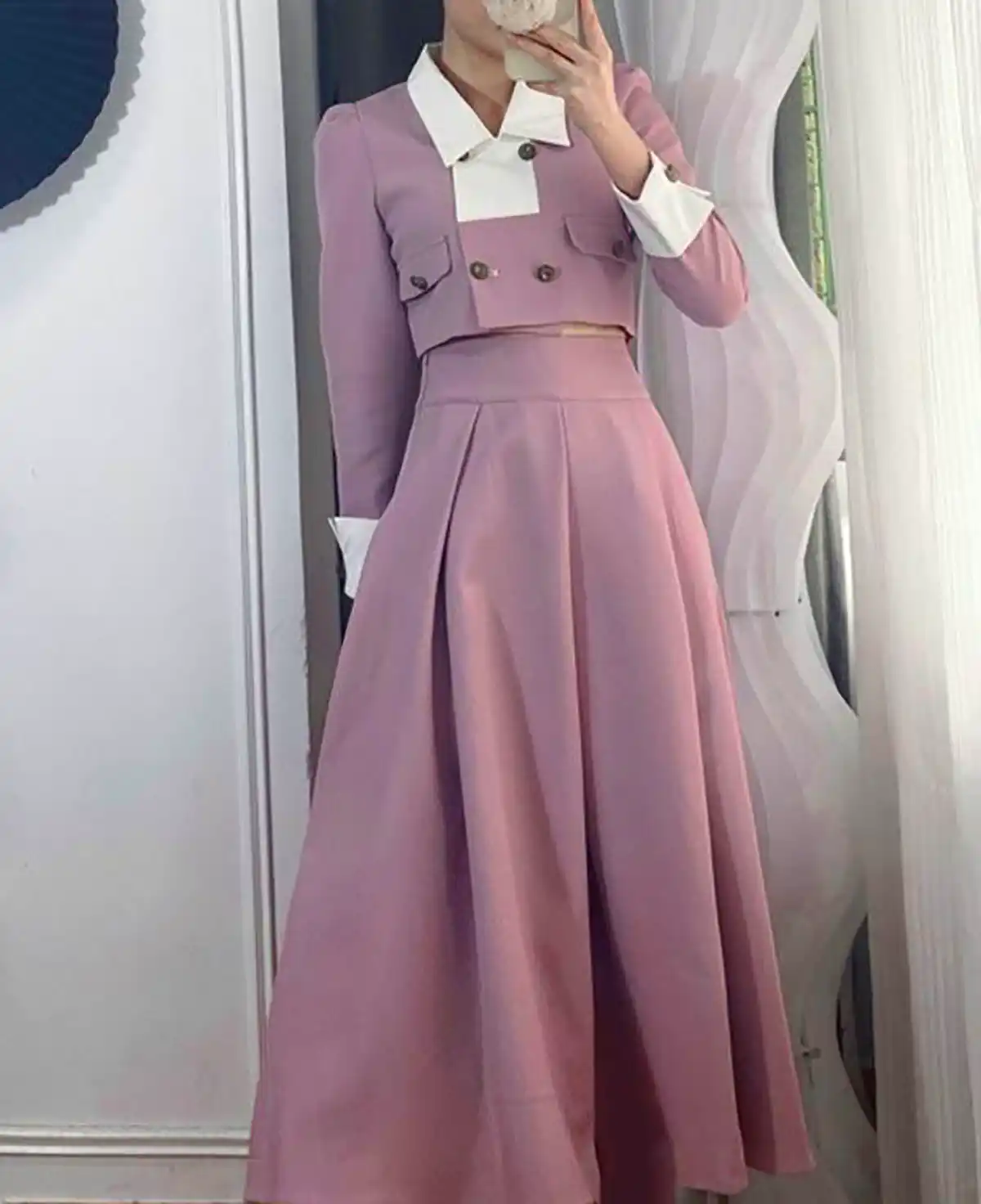 کت و دامن صورتی دخترونه