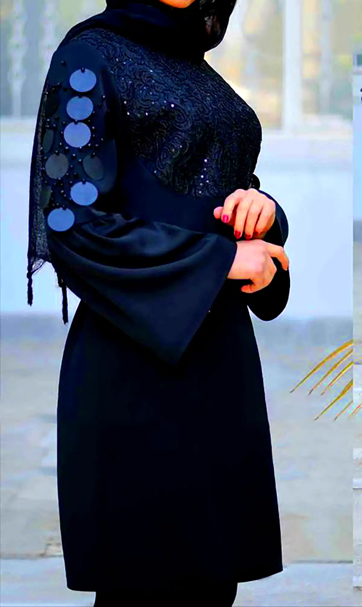 مانتو عبائی آستین دار