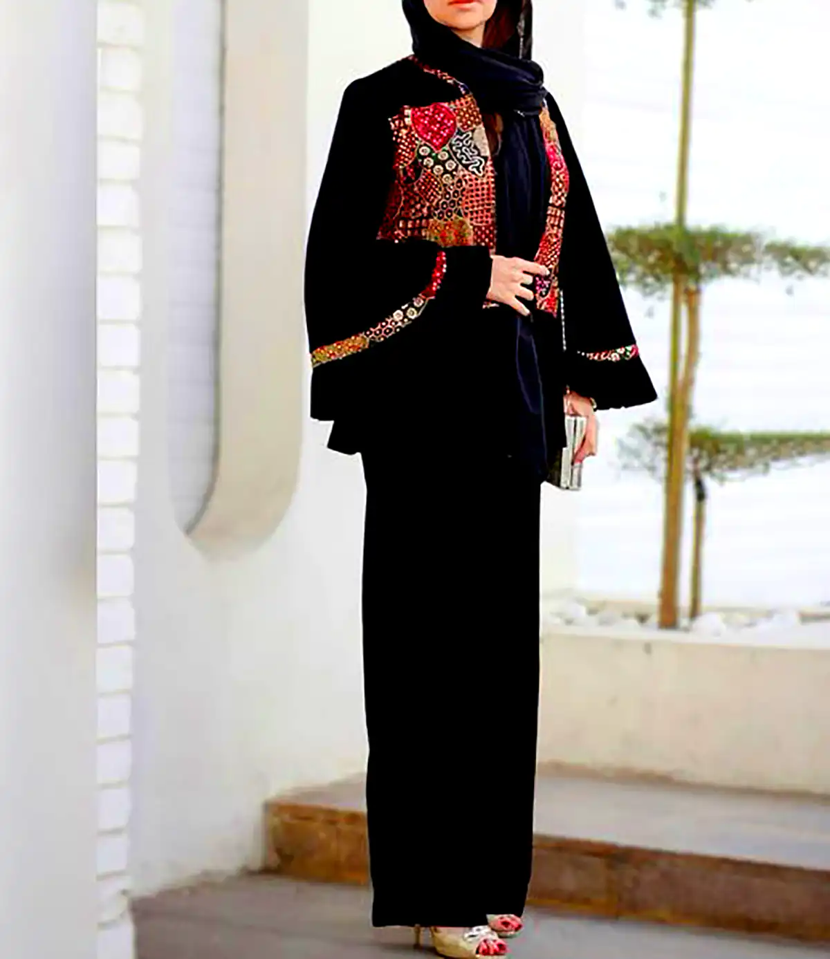 مانتو عبائی آستین دار