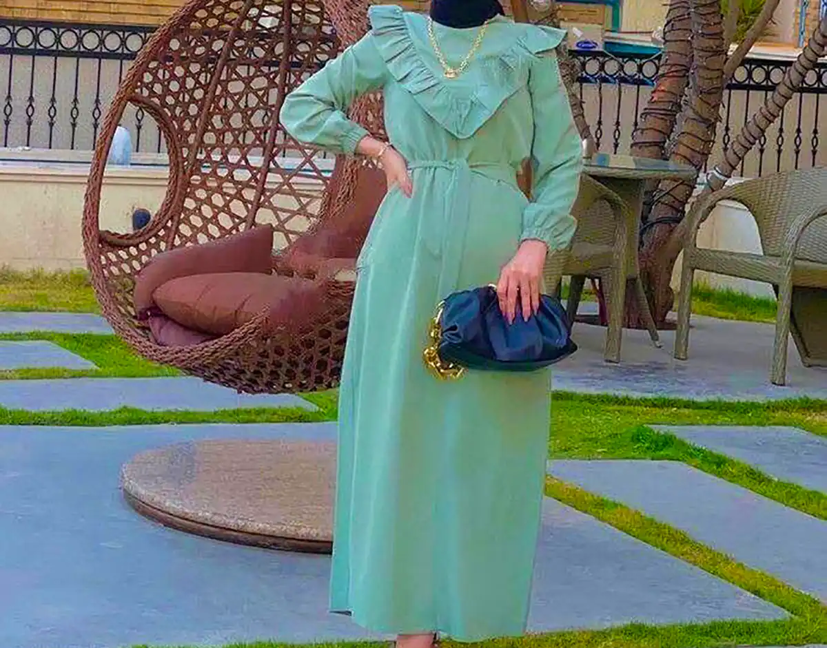 مانتو پیراهنی با تم سبز