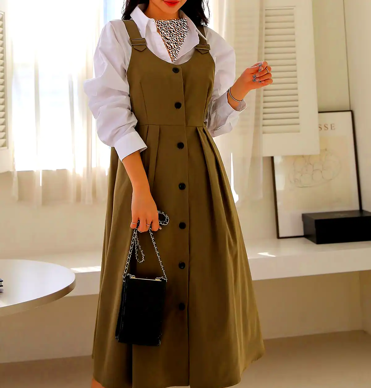 مانتو ساده کمر کلوش