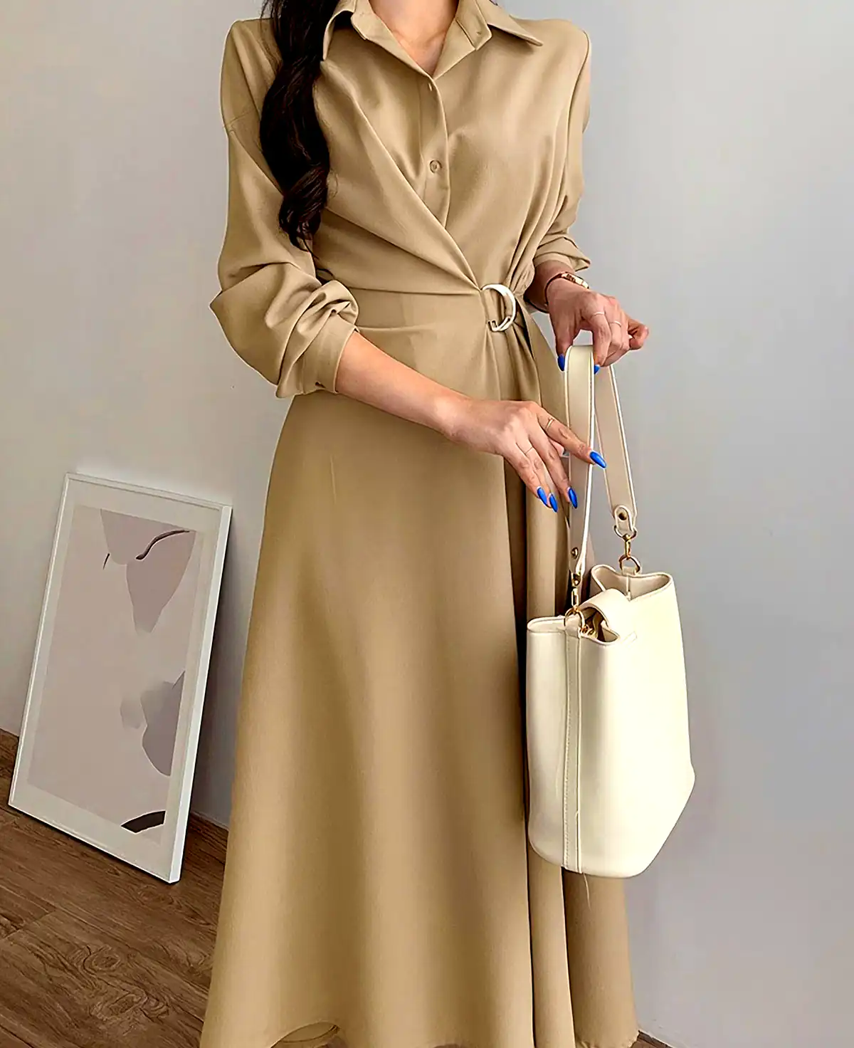 مانتو ساده کمر کلوش