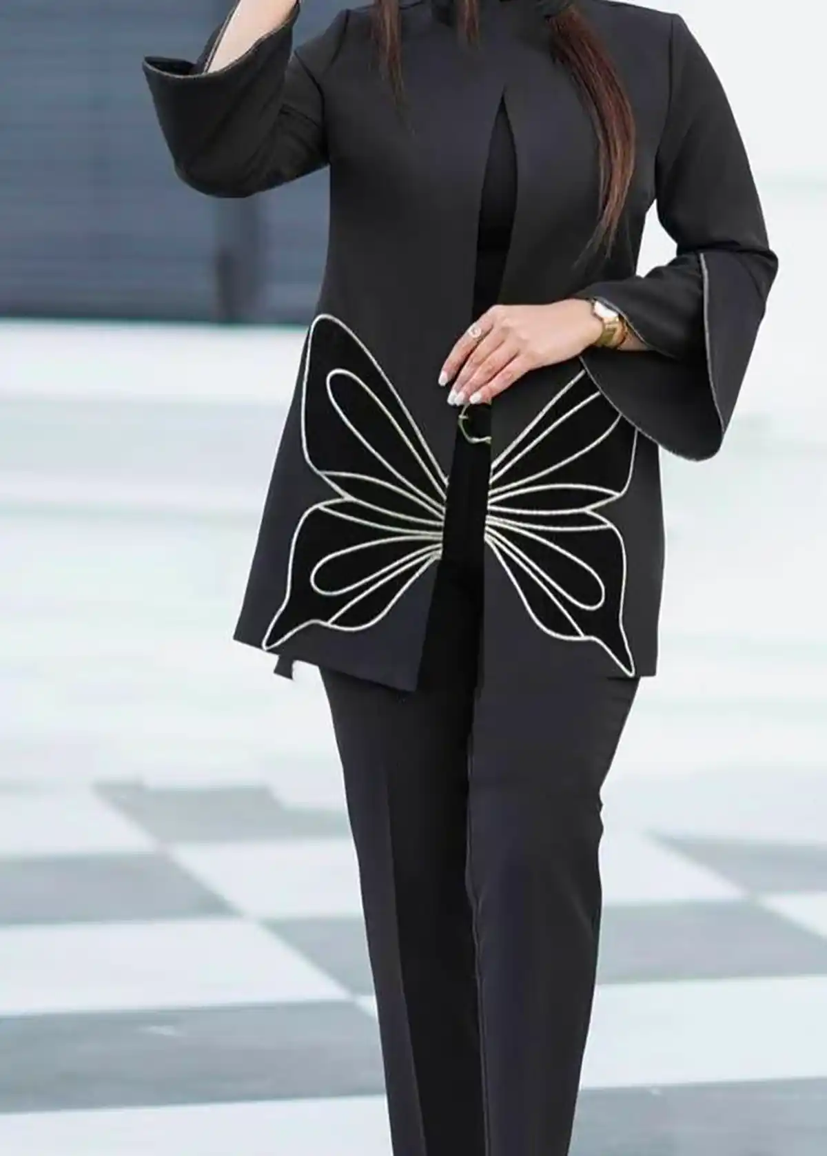 مانتو طرح دار شیک زنانه 