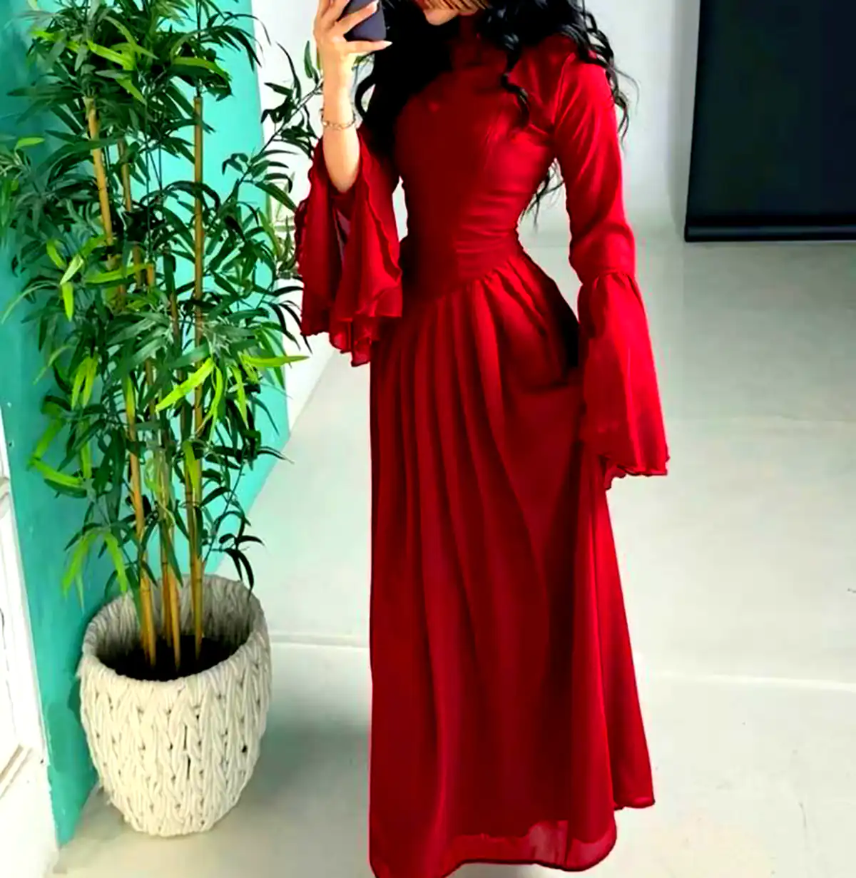 ماکسی ساتن قرمز