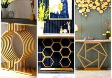 میز کنسول پایه طلایی