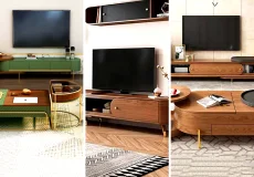 میز تلویزیون شیک چوبی
