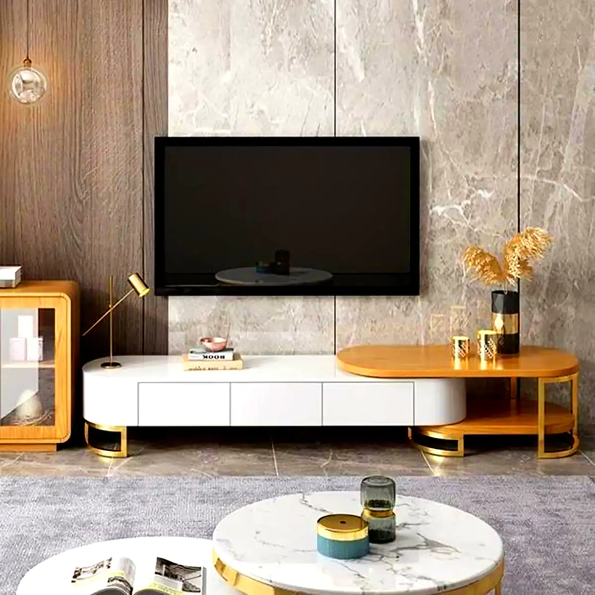 میز تلویزیون شیک چوبی