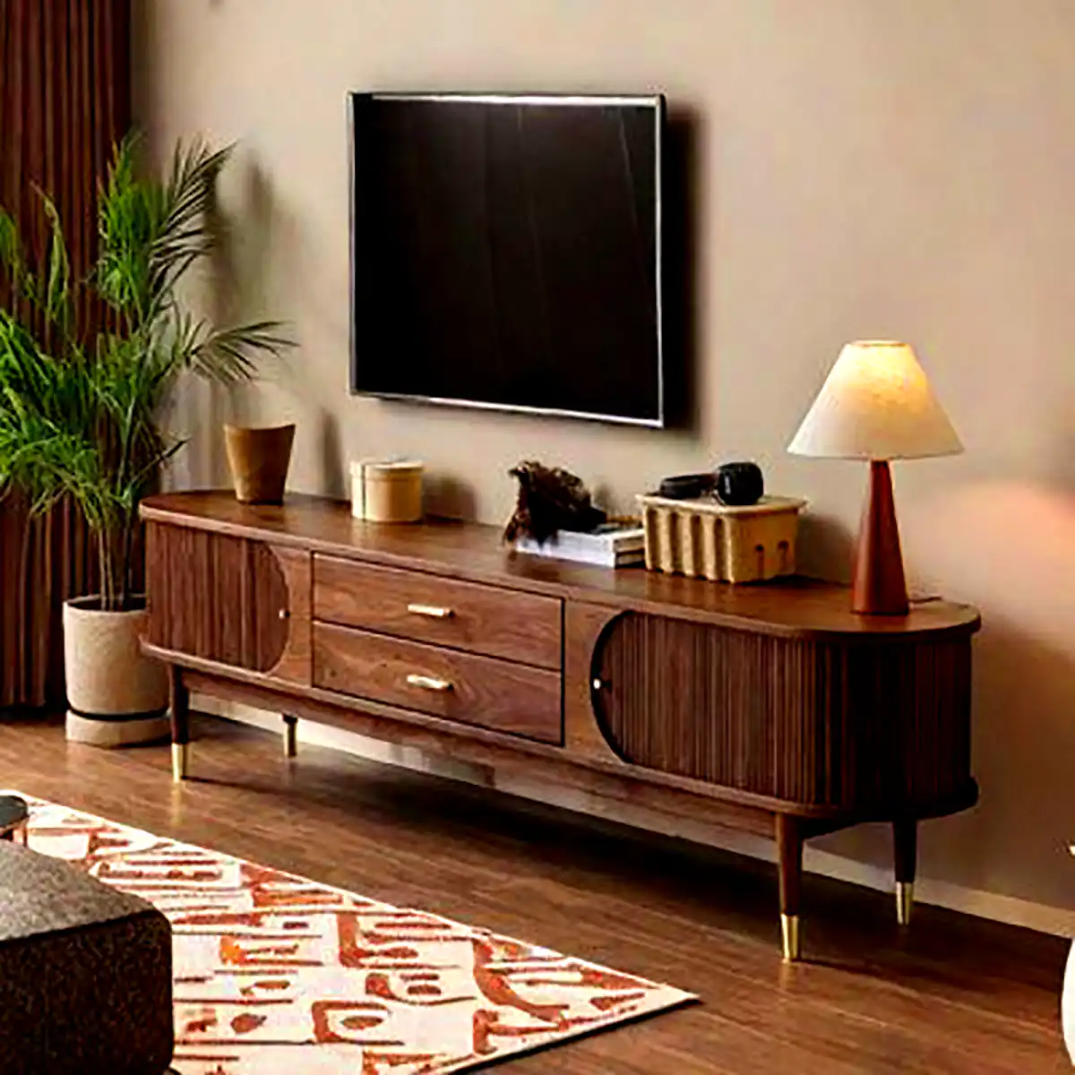 میز تلویزیون شیک چوبی