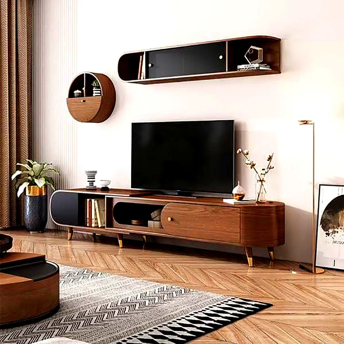 میز تلویزیون شیک چوبی