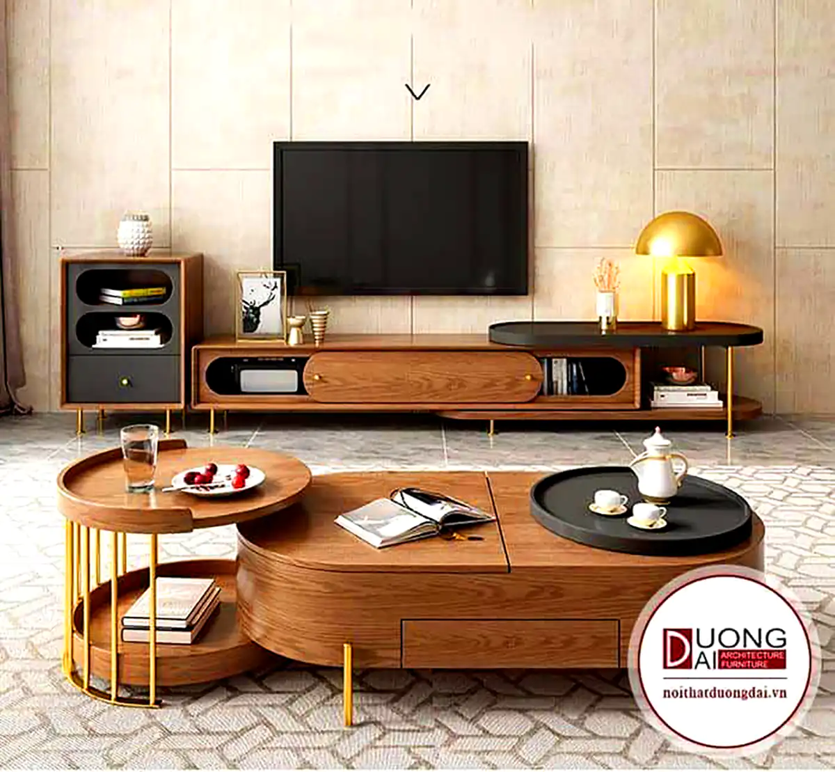 میز تلویزیون شیک چوبی