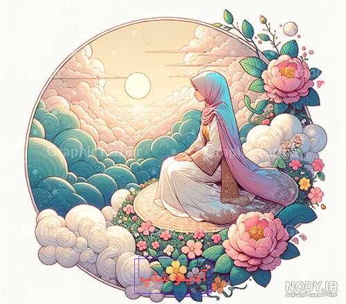 تصویرسازی دختر مسلمان باحجاب | گرافیک طرح