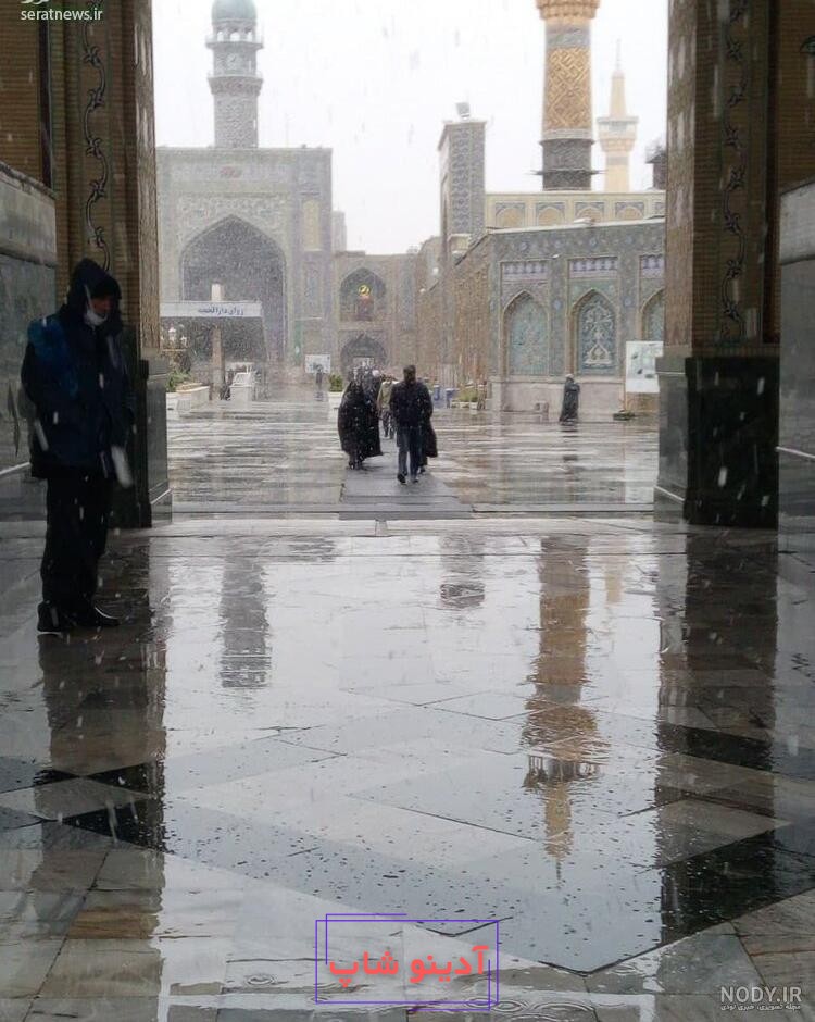 عکس حرم امام رضا برفی