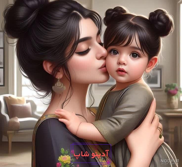 عکس پروفایل بچه با پدر مادر