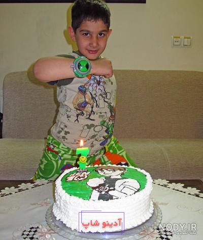 کیک تولد پسرانه بدون فوندانت خاص و شیک | کارخانه تم تولد نامبروان