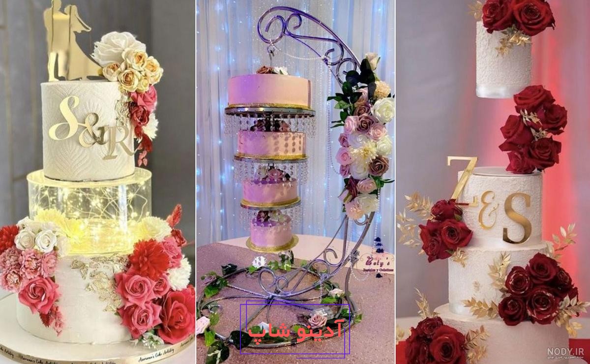 کیک سالگرد ازدواج با عکس عروس و داماد