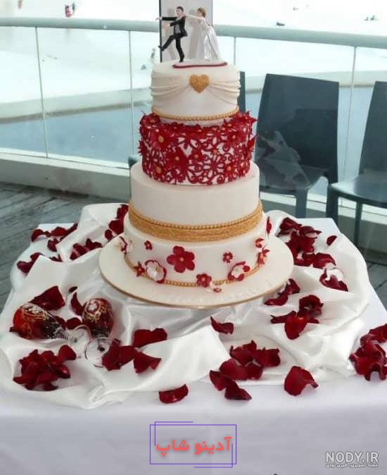 کیک عروسی با عکس عروس و داماد