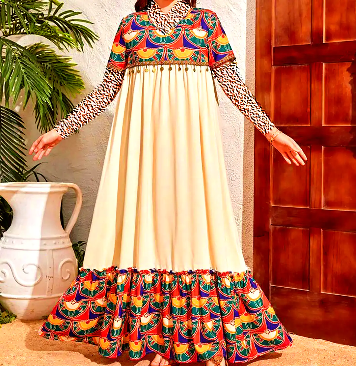 پیراهن سنتی رنگی