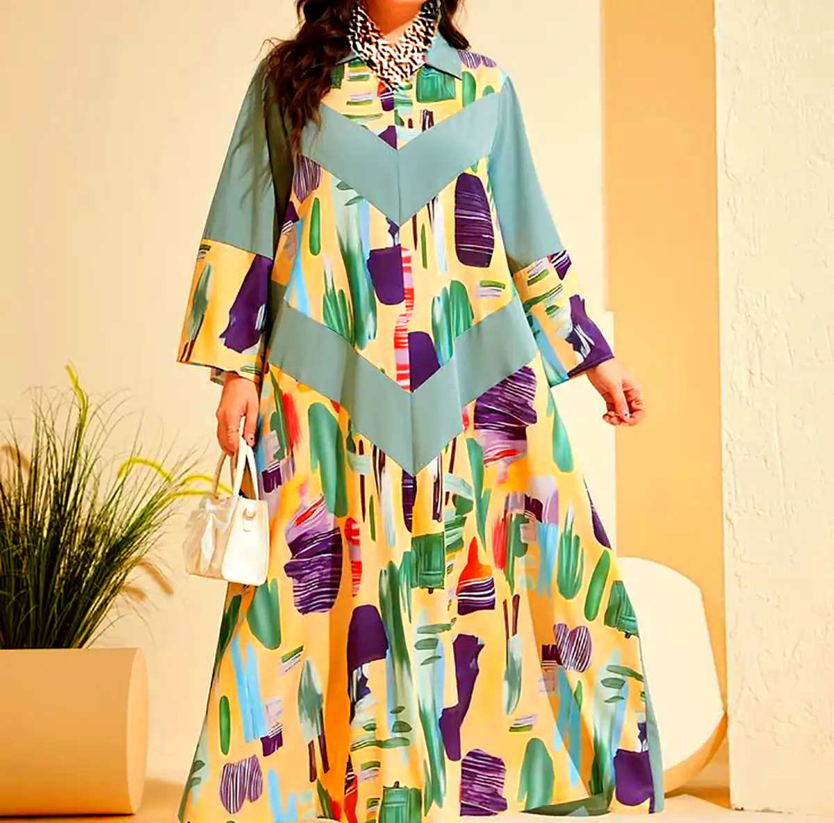 پیراهن سنتی رنگی