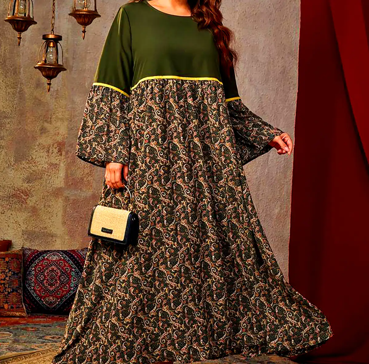 پیراهن سنتی رنگی