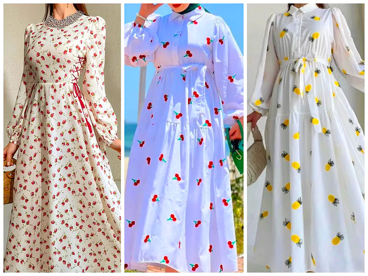 پیراهن چین چینی سفید