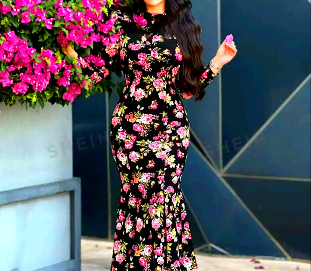 پیراهن گل گلی مجلسی