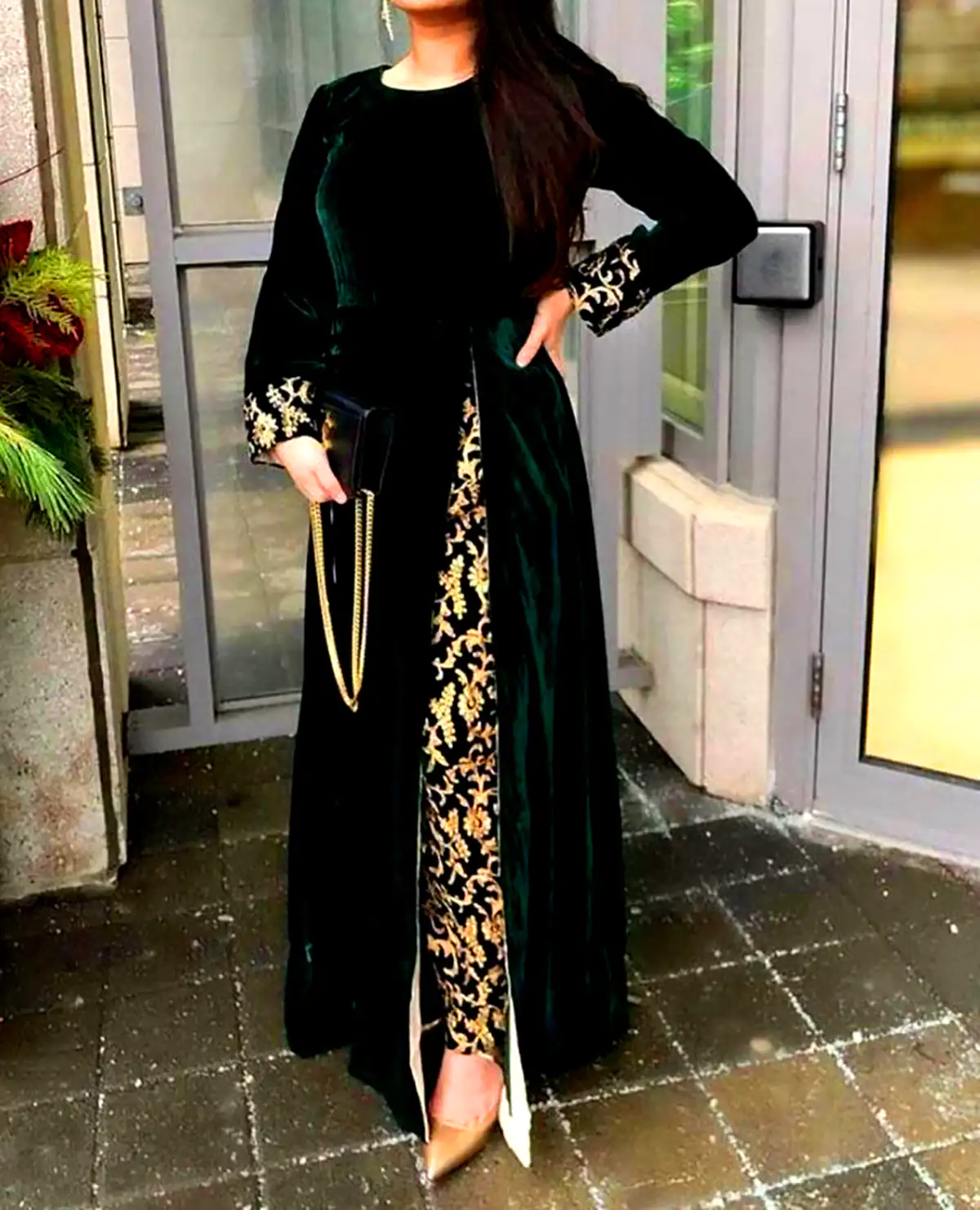 پیراهن مخمل مجلسی