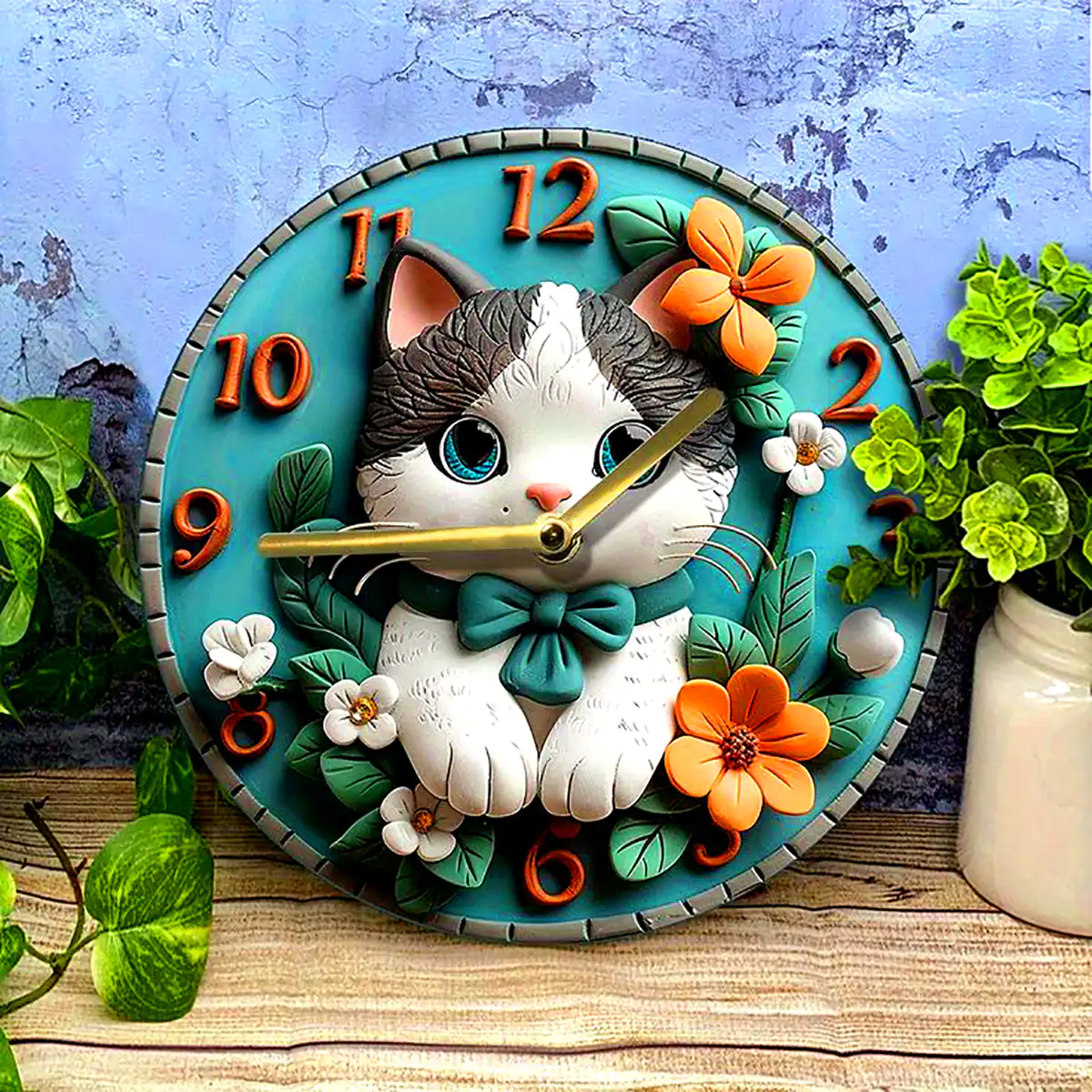 ساعت دیواری مینیمال گربه ای