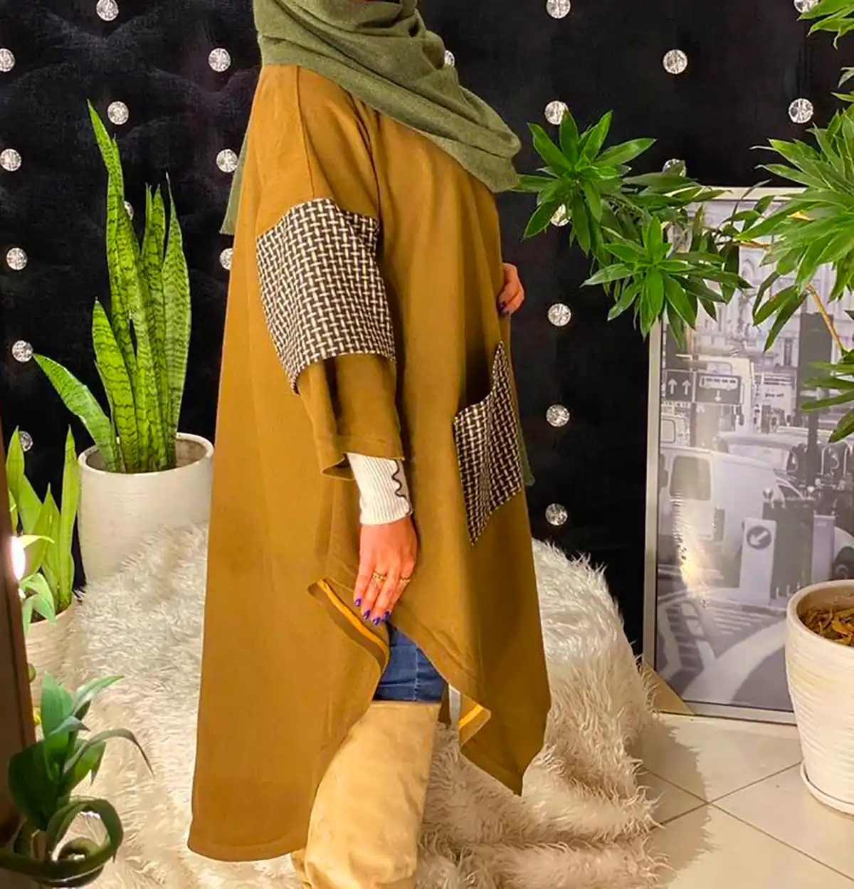 تیپ پاییزی با پانچ پشمی