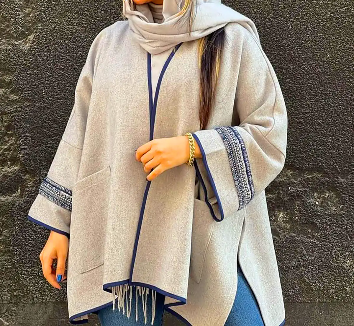 تیپ پاییزی با پانچ پشمی