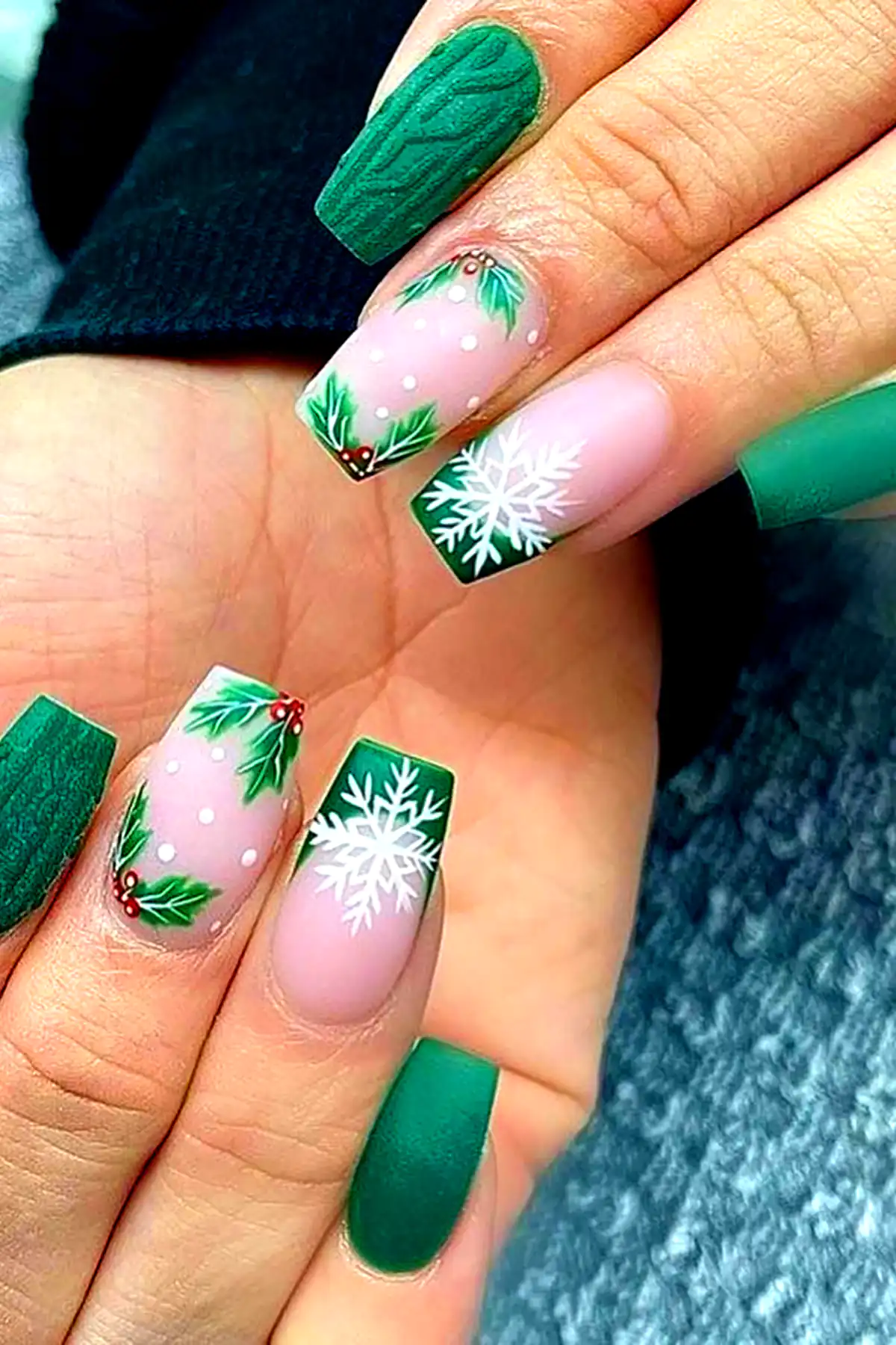 طرح ناخن کریسمسی