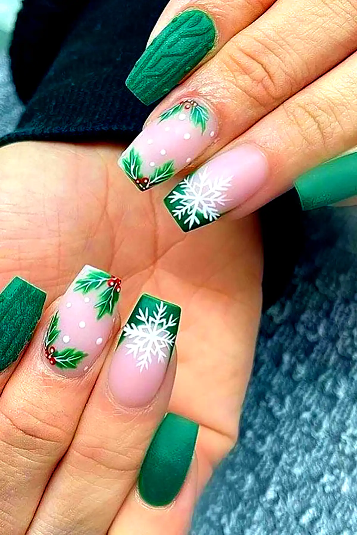 طرح ناخن کریسمسی
